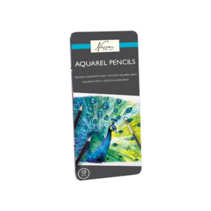 Set 10 creioane colorate acuarela Nassau Fine Art in cutie metalica GRAFIX