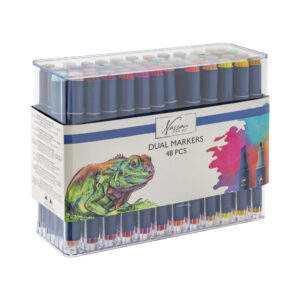 Set 48 markere colorate Nassau Fine Art in cutie transparenta GRAFIX