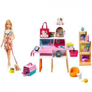 Papusa Barbie si set joc Zoomagazin MATTEL