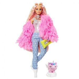 Papusa Barbie Extra in blana roz MATTEL