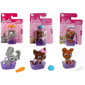 Mini figurina cu animal de companie in asort. Barbie Mattel