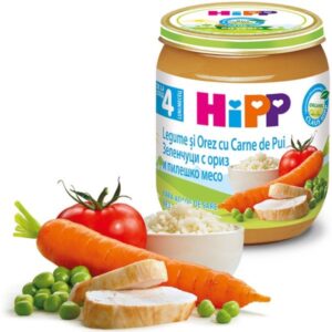 Pireu Pui cu orez si legume HiPP 125 G