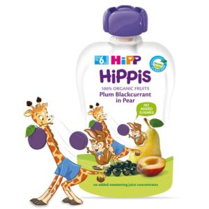 Pireu din fructe pere,prune si cocaza nragra 100 G HiPP