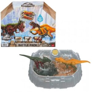 Jucarie Dino Reveal 2 Dinosaur Toys in Battle Arena Jurassic World MATTEL
