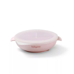 Placa de silicon cu ventuza si capac pink Babyono