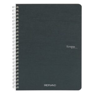 Carnet A4 Ecoqua 90 gr/m2, 70 foi Royal Green, punctat, cu spira Fabriano, Fedrigoni