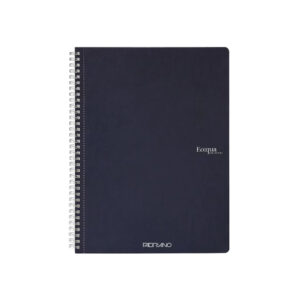 Carnet notite A5 Ecoqua 90 gr/m2, 70 foi Dark Blue, linie, cu spira Fabriano, Fedrigoni