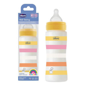 CHICCO biberon din plastic tetina din silicon 330ml Girl Galben (2023) 28637110