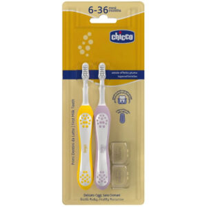 CHICCO periuta pu dinti Liliac Mustard 6 - 36M 2 buc 120820