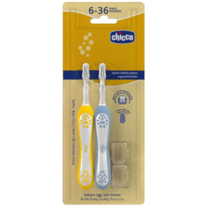 CHICCO periuta pu dinti Indigo Mustard 6 - 36M 2 buc 12082110