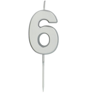 Lumanare Cifra 6 Argintiu Folat