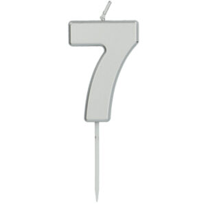 Lumanare Cifra 7 Argintiu 5 cm Folat