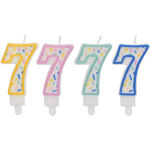 Lumanare Cifra 7 Sprinkles 9cm in asort. Folat