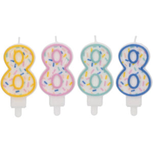 Lumanare Cifra 8 Sprinkles 9cm in asort. Folat