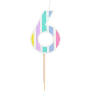 Lumanare Cifra 6 Pastel Vibes multicolor Folat