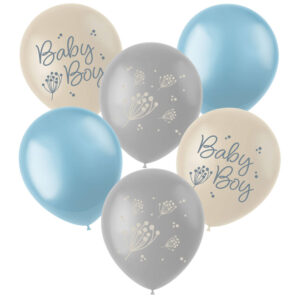 Set 6 Baloane latex Baby Boy 33cm Folat