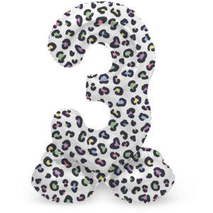 Balon Folie72cm Bright Panther Cifra 3 cu baza Folat