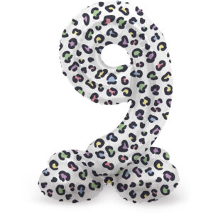 Balon Folie72cm Bright Panther Cifra 9 cu baza Folat