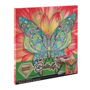 Pictura pe numere diamant pe panza Fluture 30x30 cm Grafix