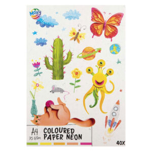 Set Hartie colorate neon A4 75 gsm 40 foi MOXY