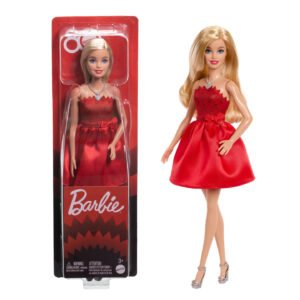 Papusa Barbie Mattel 80th Anniversary in rochie rosie cu accesorii MATTEL