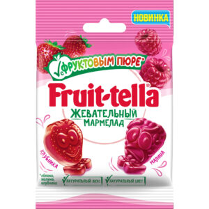 Marmelada Fruit-tella cu piure din fructe cu gust de Capsuna si Zmeura 36g Fruitella