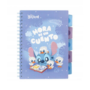 Carnet B5 spiral cu separatoare 100 foi patratele pastel Stitch Disney Fashion COOLPACK