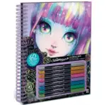 Carte de colorat cu pagini negre - Isadora (Metallic Pens) (6buc)