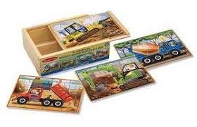 Set 4 puzzle din lemn in cutie Melissa and Doug