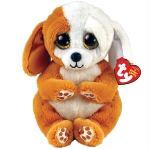 Ty Beanie Bellies RUGGLES - Caine maro alb, Plus 15 cm