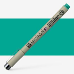 Stilou tehnic SAKURA Pigma Micron 03 Green - 0,35 mm ROYAL TALENS