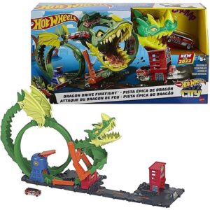 Set de joc Hot Wheels Atacare dragonului cu foc MATTEL