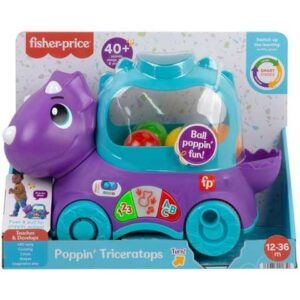 Jucarie de impins si tras Poppin Triceratops Fisher Price MATTEL