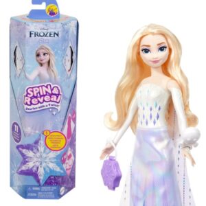 Papusa Elza Spin and Reveal cu 11 surprize Disney Frozen MATTEL