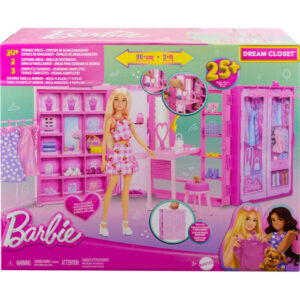Set de joc cu papusa Dulapul de vis Barbie + 25 accesorii MATTEL