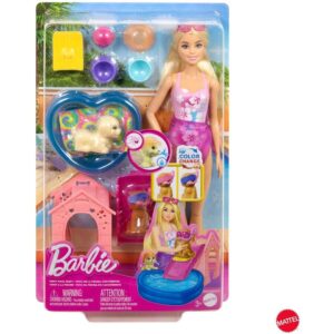 Set de joc Barbie Puppy Pool Party Cu Papusa si accesorii MATTEL