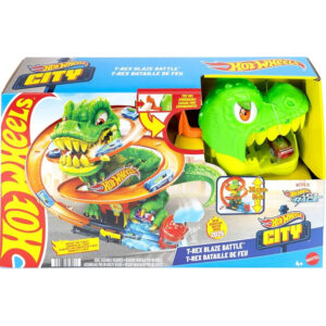 Set de joc Hot Wheels City T-Rex Blaze Battle Mattel