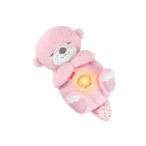 Jucarie de plus &bdquo;Vidra&rdquo; de la Fisher-Price, cu lumina si sunet, roz MATTEL