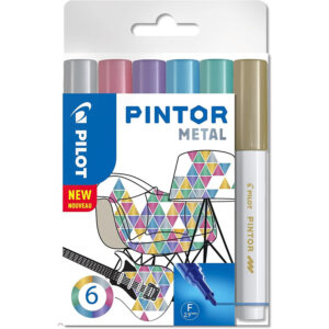 Set markere vopsea 2,9mm Pintor Metal, 6 culori Pilot