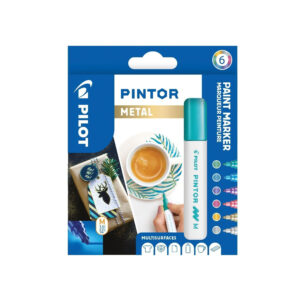 Set markere vopsea 4,5mm Pintor Metal, 6 culori Pilot