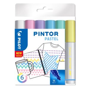 Set markere vopsea 4,5mm Pintor Pastel, 6 culori Pilot