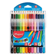 Set MAPED Coloring, 15 creioane colorate + 12 carioci