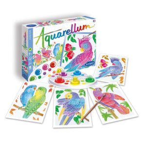 Set de creatie Pictura pe numere Papagalii Aquarellum Junior SentoSphere