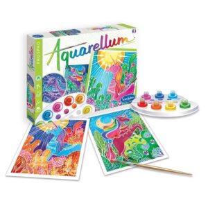 Set de creatie Pictura pe numere Unicorni Phospho Aquarellum SentoSphere