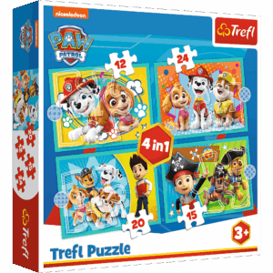 Trefl 34346 Puzzles - 4in1 - Happy Paw Patrol team / Viacom PAW Patrol
