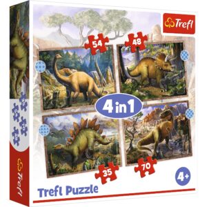 Puzzles - 4in1 - Interesting dinosaurs / Trefl
