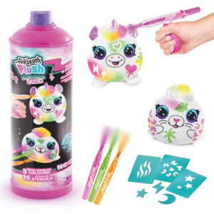 Set de creatie cu 2 jucarii din plus Neon Mini Mystery Kit Airbrush Plush Canal Toys