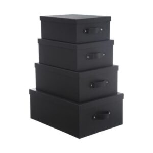 Set Cutii compartimentate - piele negru 4 buc FIVE SMART