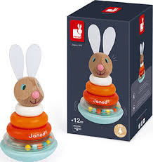 Piramida din lemn Iepure Roly-Poly Janod JANOD