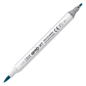 Marker cu varf dublu Soft Brush / Fine Tip, 12 culori cilindric SpreeArt